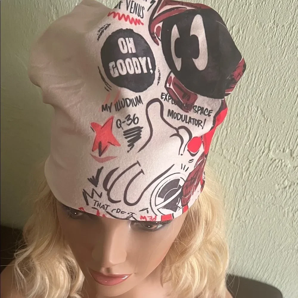 #1216=Unisex Cartoon Graphic Beanie Hat. Oh Goody.